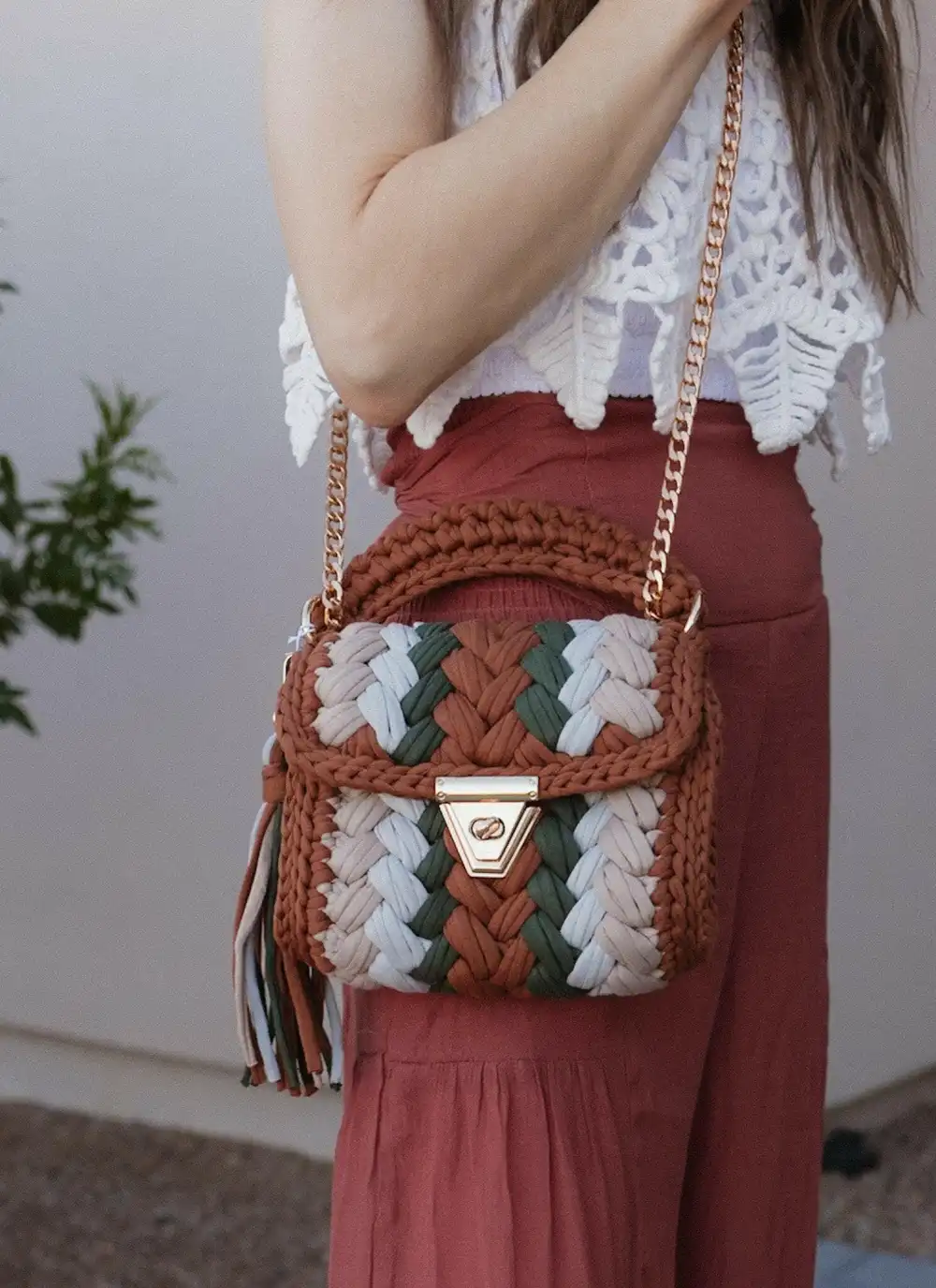 Refined Crochet Clutch Bag