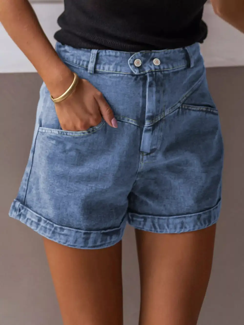 Everyday High Waisted Denim Shorts