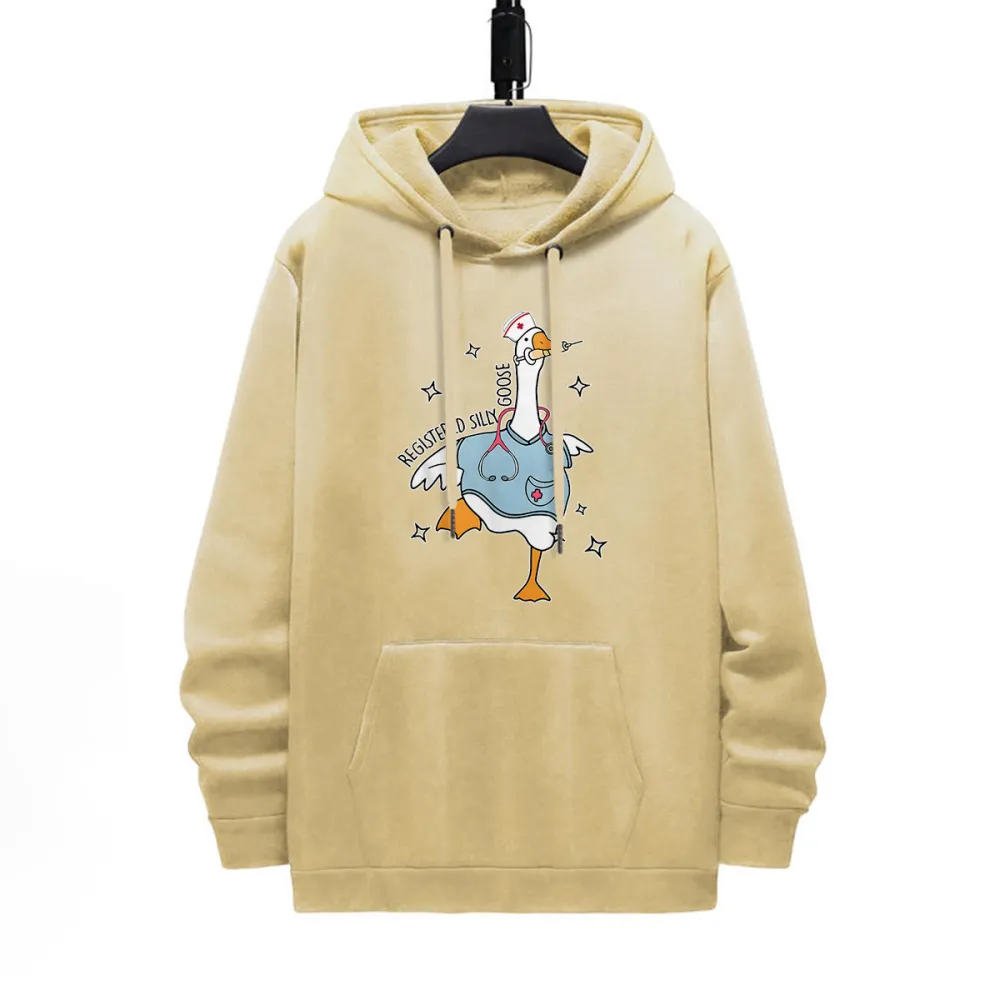 Doctor Goose Pattern Printed Hoodie