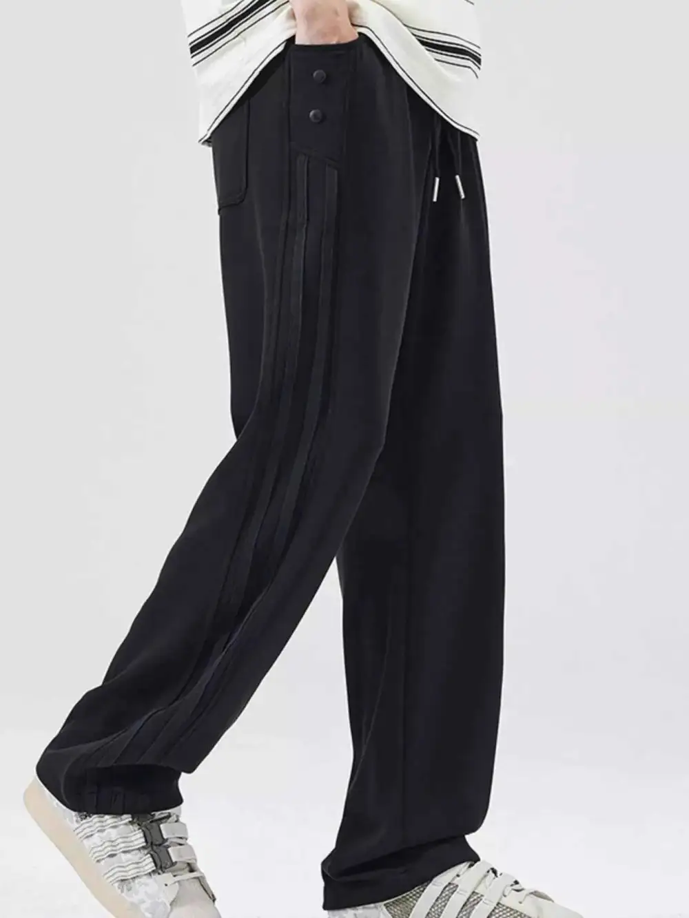 Drawstring Wide Leg Casual Pants