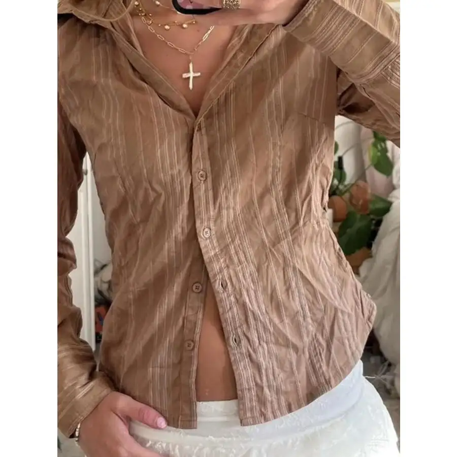 Printed Button Down Long Sleeve Shirt