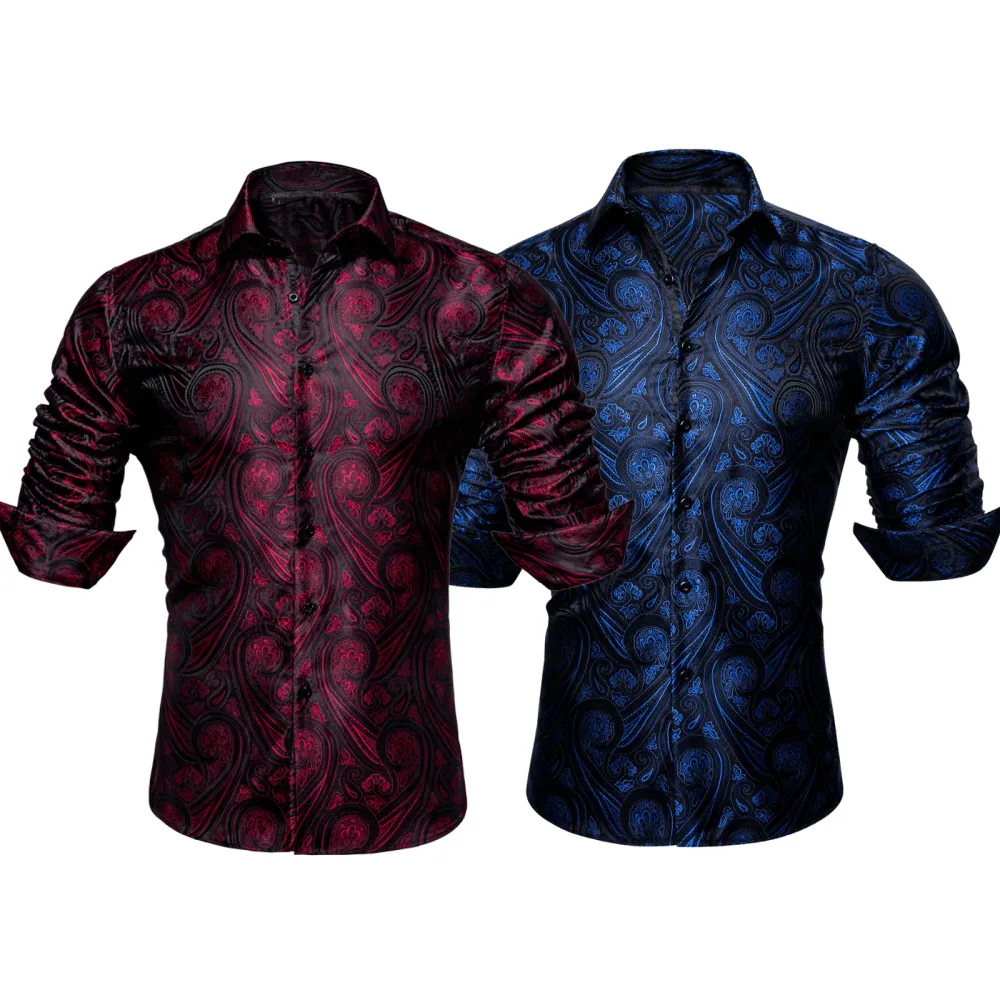 Formal Paisley Silk Casual Shirt