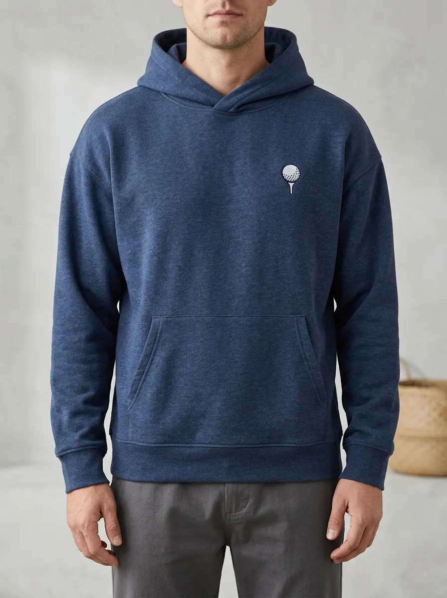 Practice Golf-Ball Ball-On-Tee Golf Casual Hoodie