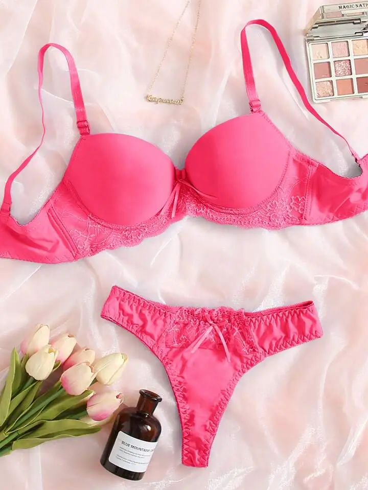Push-Up Lace Bra And Panty Set
