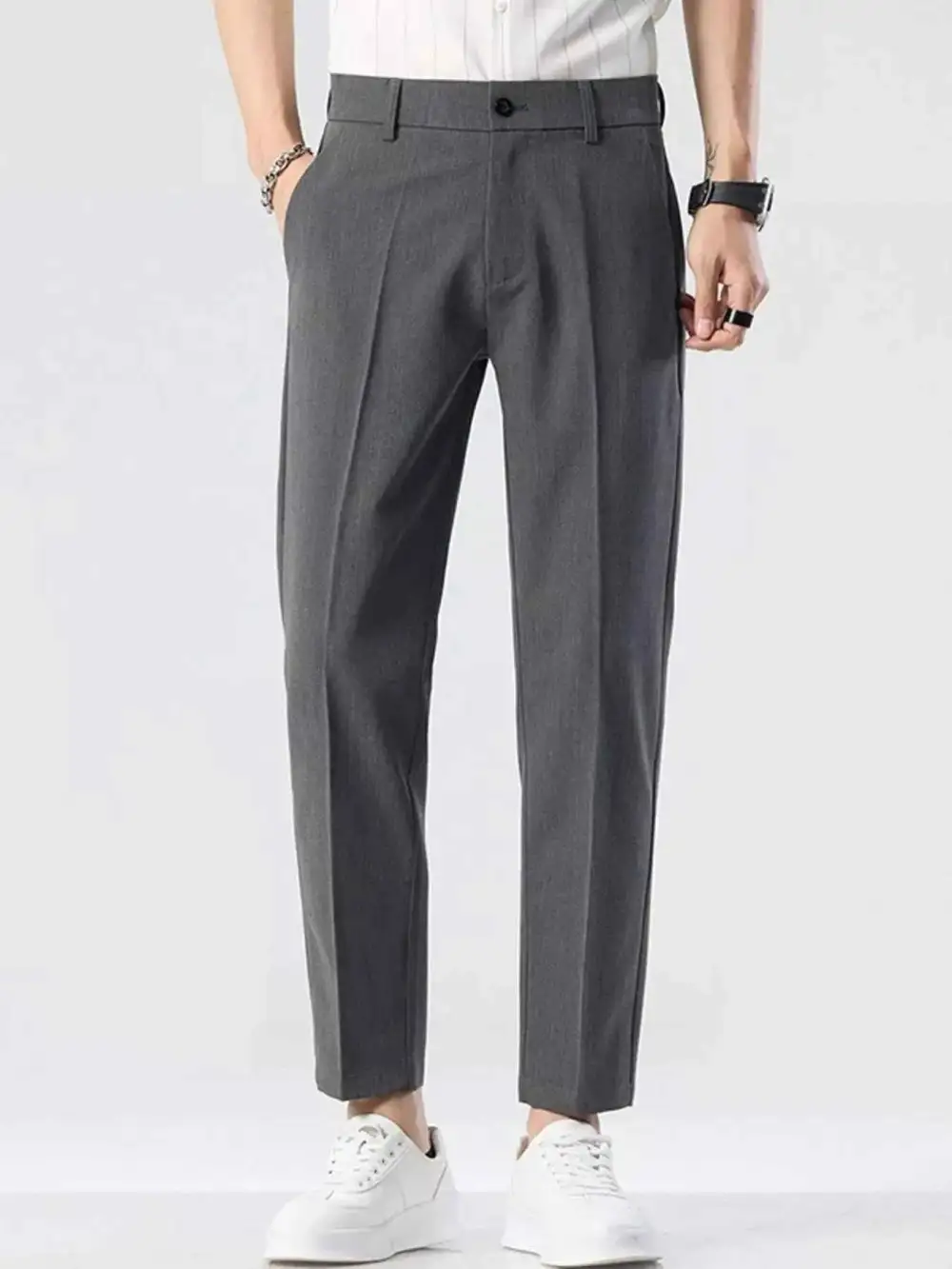 Straight-Leg Casual Pants