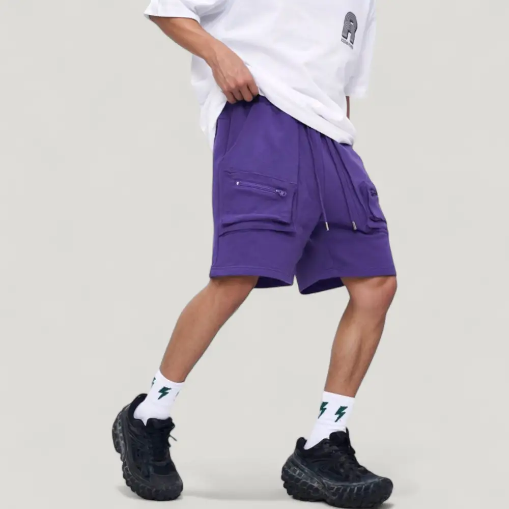 Drawstring Pocketed Men's Cargo Shorts