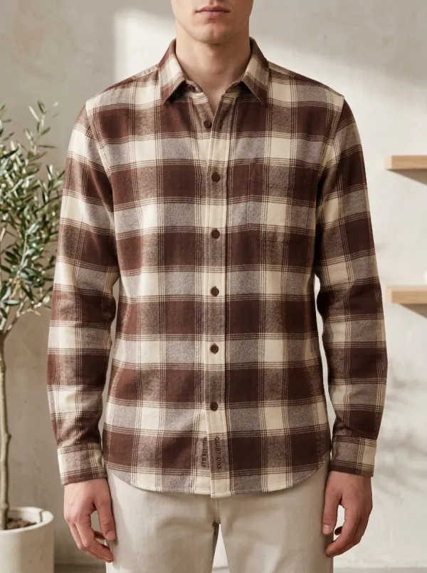 Classic Form Plaid Long-Sleeve Men's Long-Sleeve Shirt