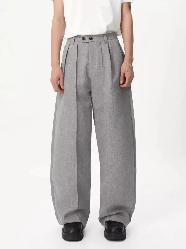 Modern Men's Wide Leg Pleated Pants