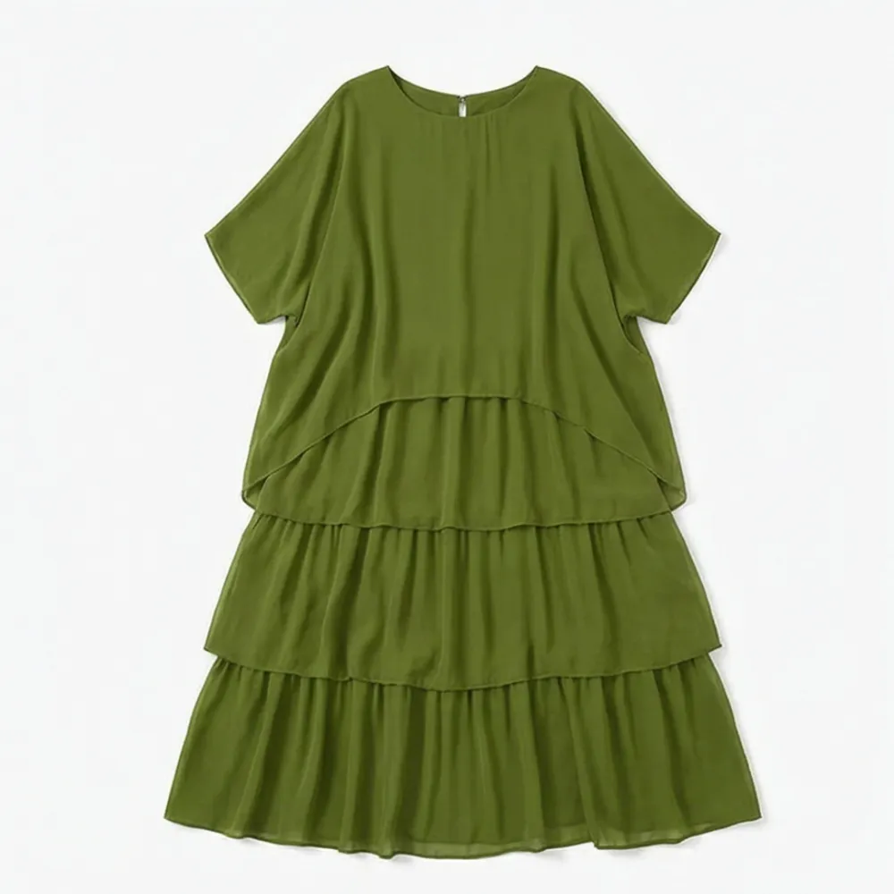 Tiered Chiffon Satin Finish Maxi Dress