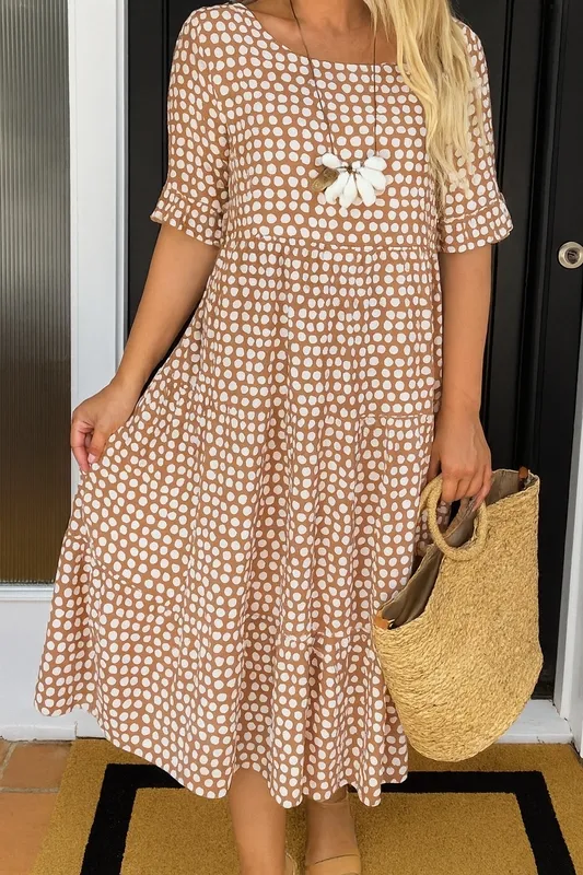 Short Sleeve Midi Dress