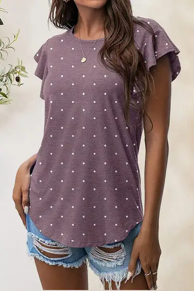 Playful Round-Neck Short-Sleeve Cotton T-Shirt