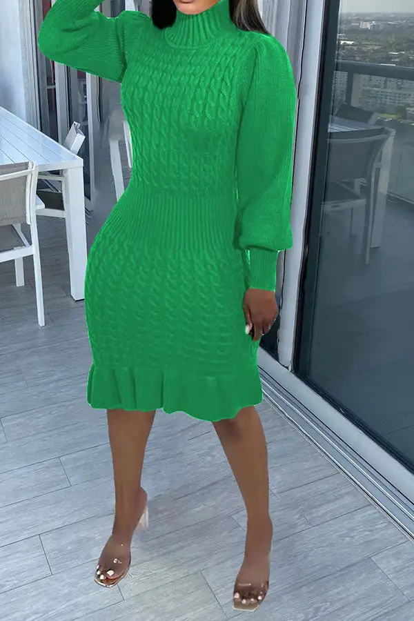Elegant Ruffle Midi Dress