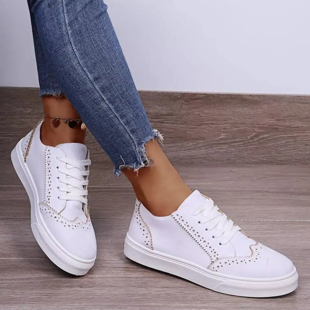Modern Lace-Up Round Toe Sneakers