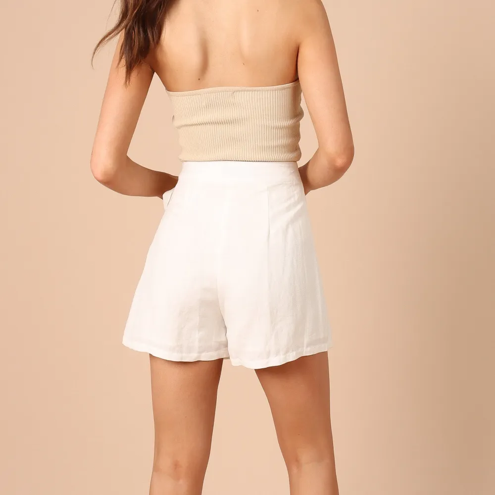 Linen Wrap Mini Skort