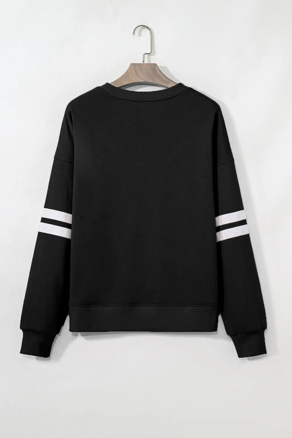 Modern Relaxed Striped Drop Shoulder Varsity Stripe Sweatshirt