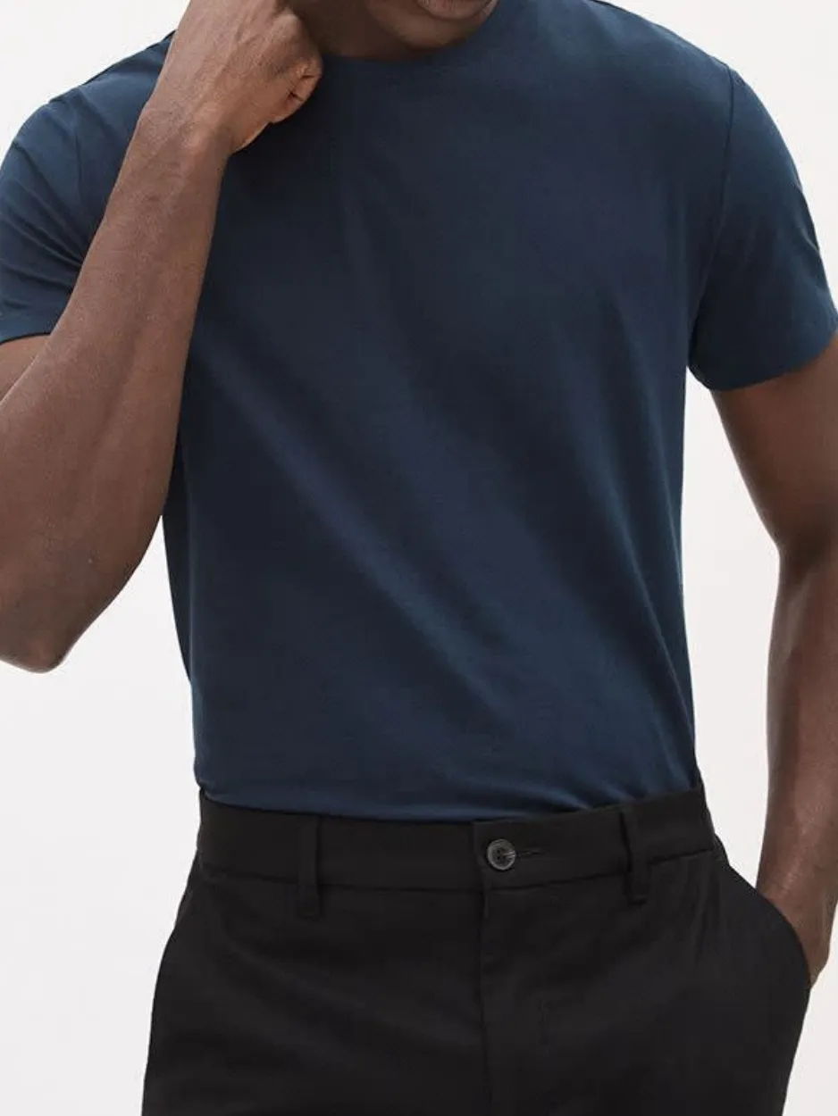 Navy Blue Short Sleeve Crew-Neck T-Shirt