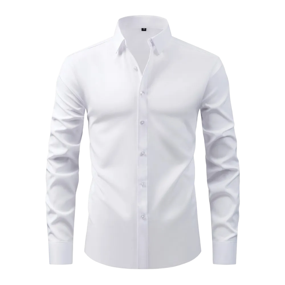 Four-Sided Elastic Natural Button Men'S Large Size Shirt Free Of Ironing And Anti-Wrinkle Business