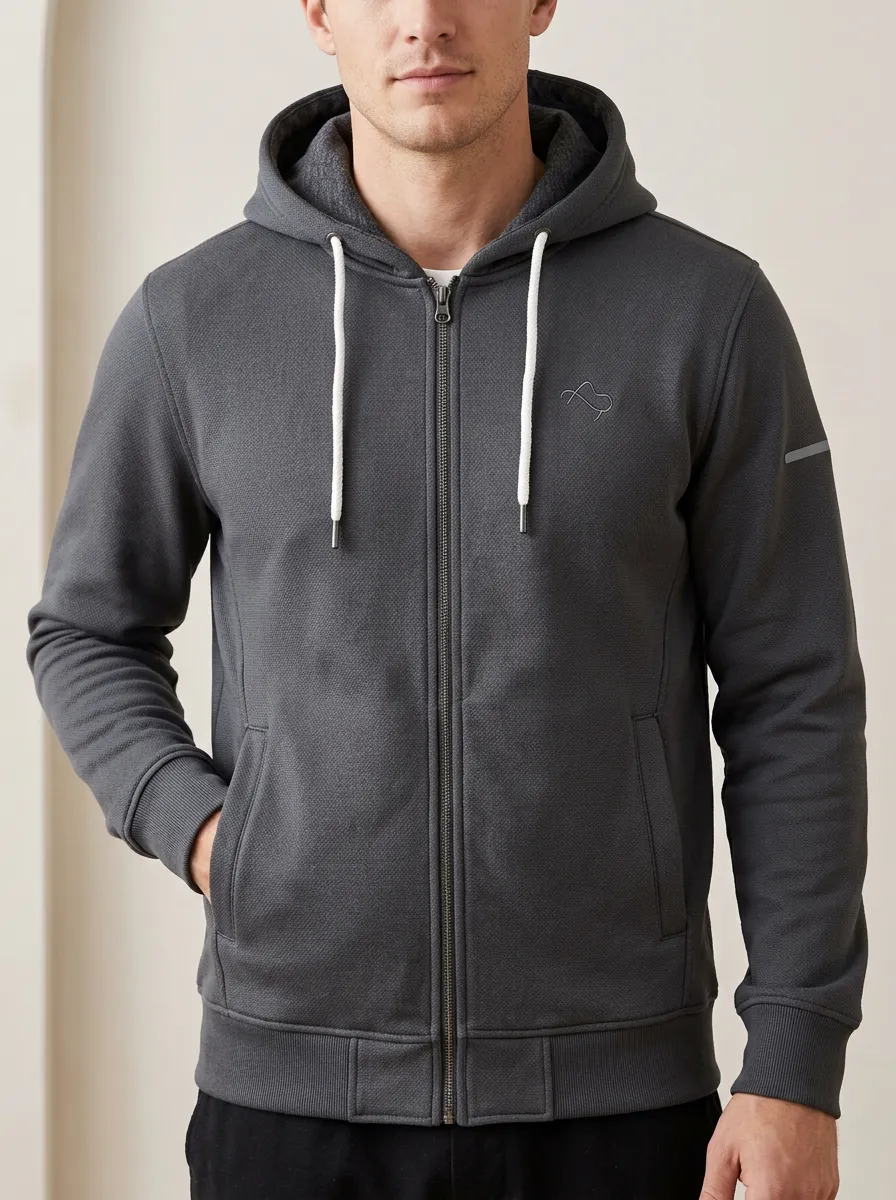 Urban Minimalist Zip-Up Active Look Men's Sport Jacket
