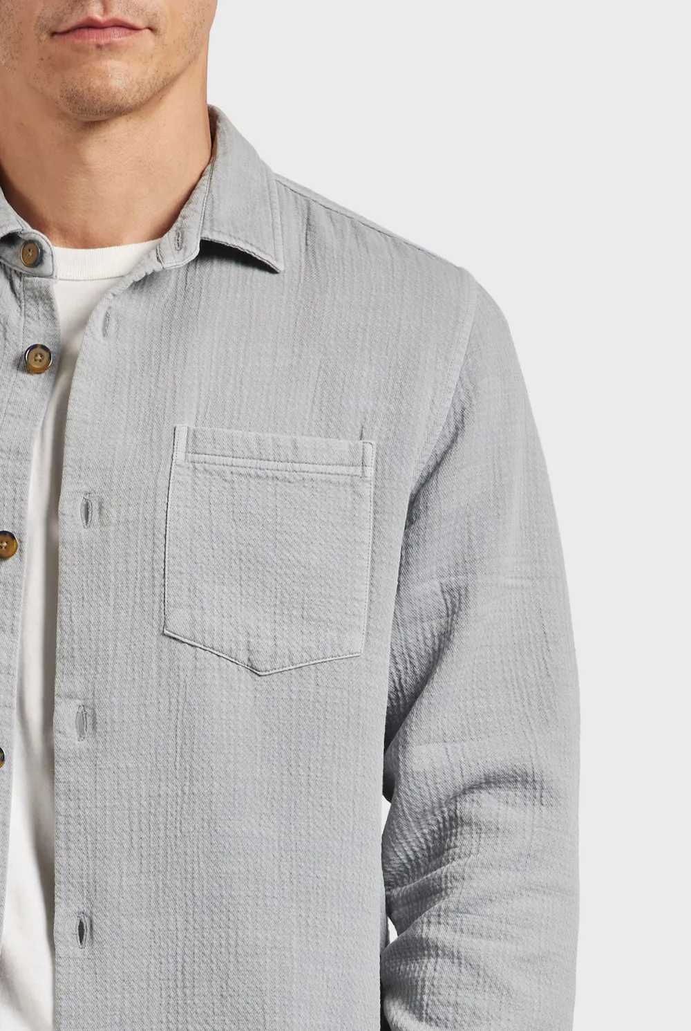 Textured Single Chest Pocket Shirt