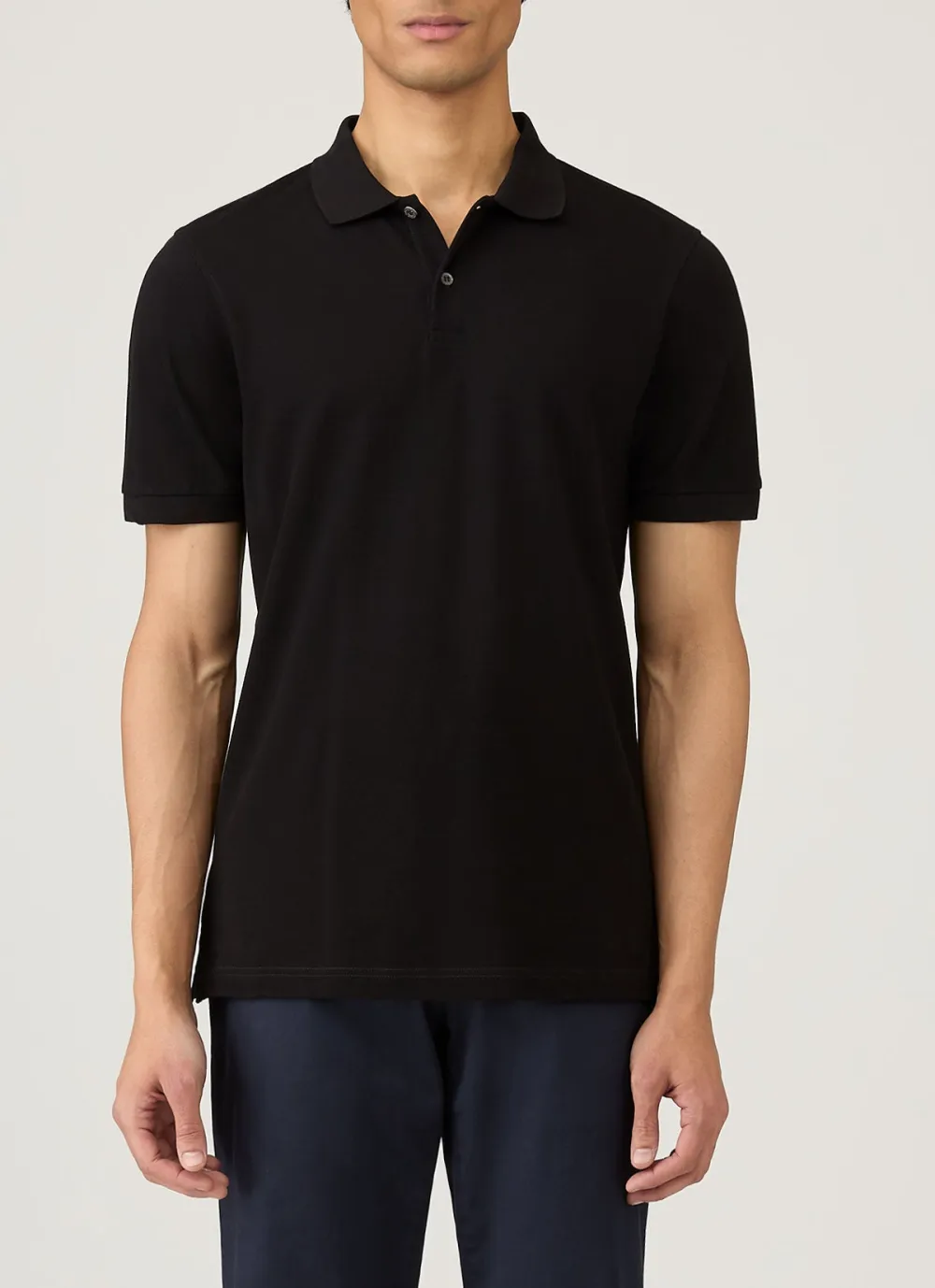 Minimal Everyday Slim Fit Cotton Pique Short Sleeve Polo Shirt