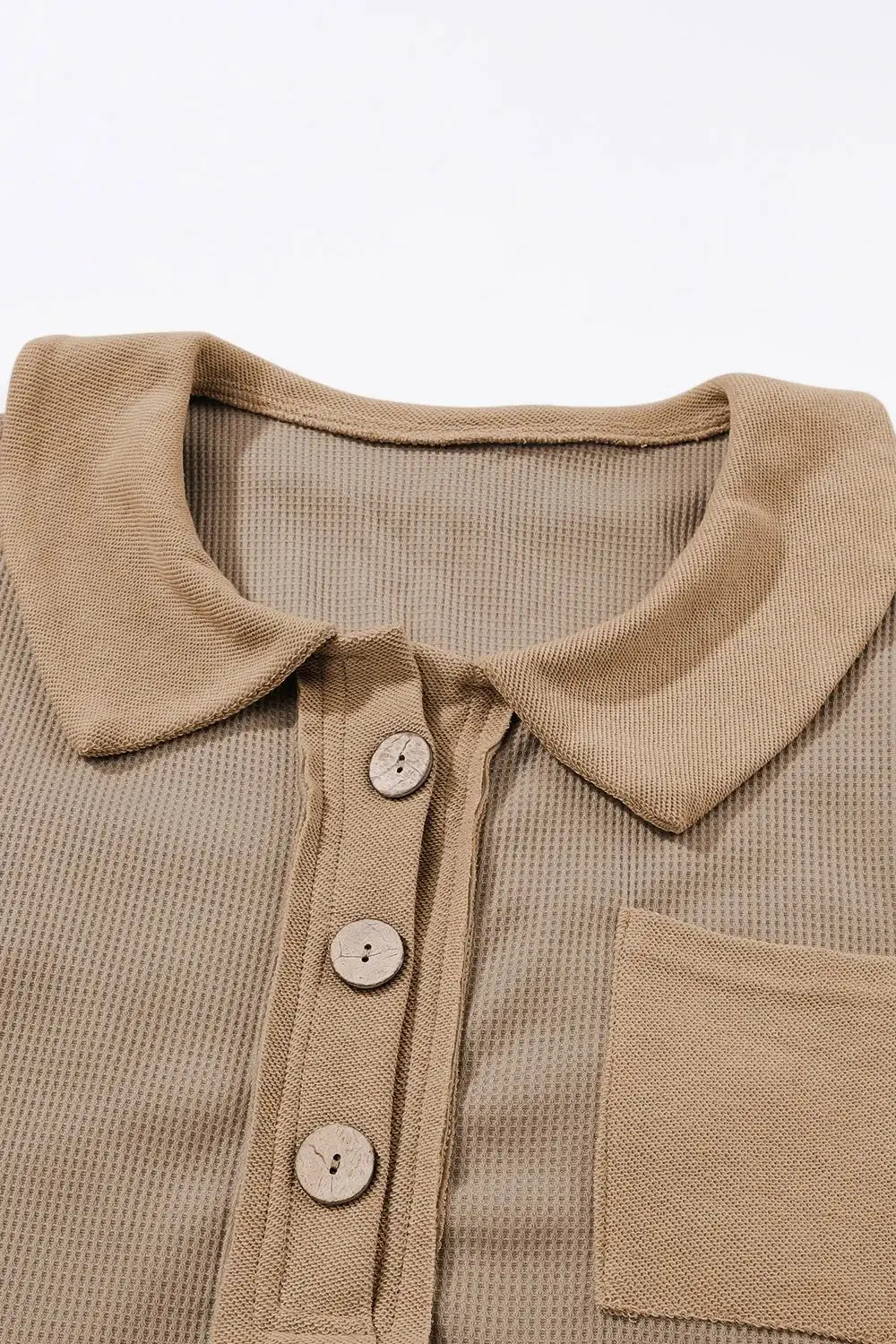 Knit Waffle Button Front Sweater Dress