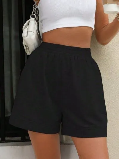 Relaxed Elastic Waist Shorts