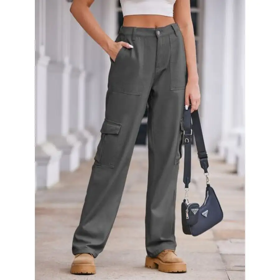 Straight Denim Cargo Pants