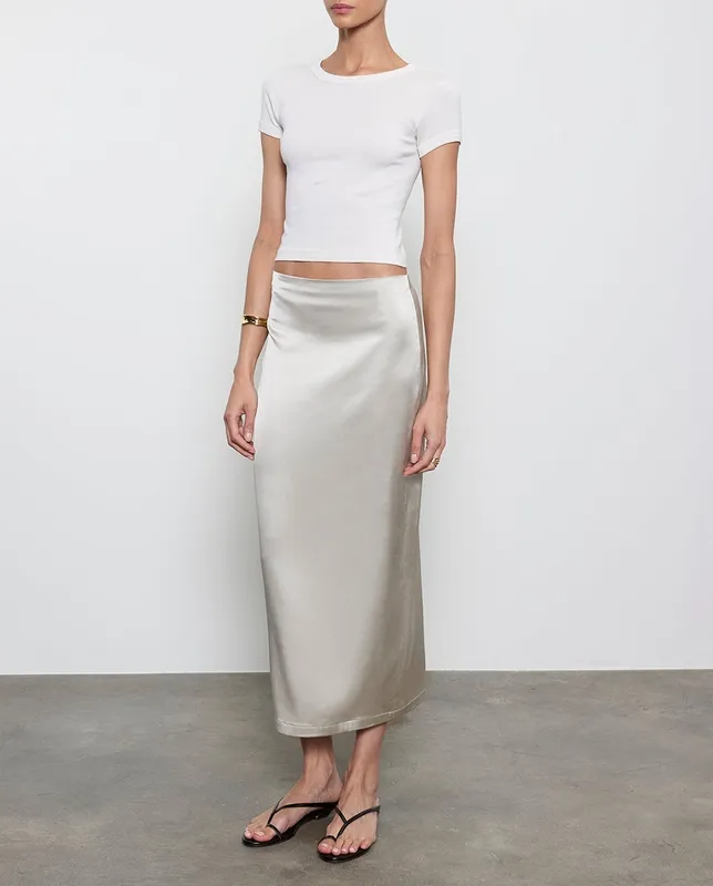 Baby Rib Cropped Tee Pearl Grey