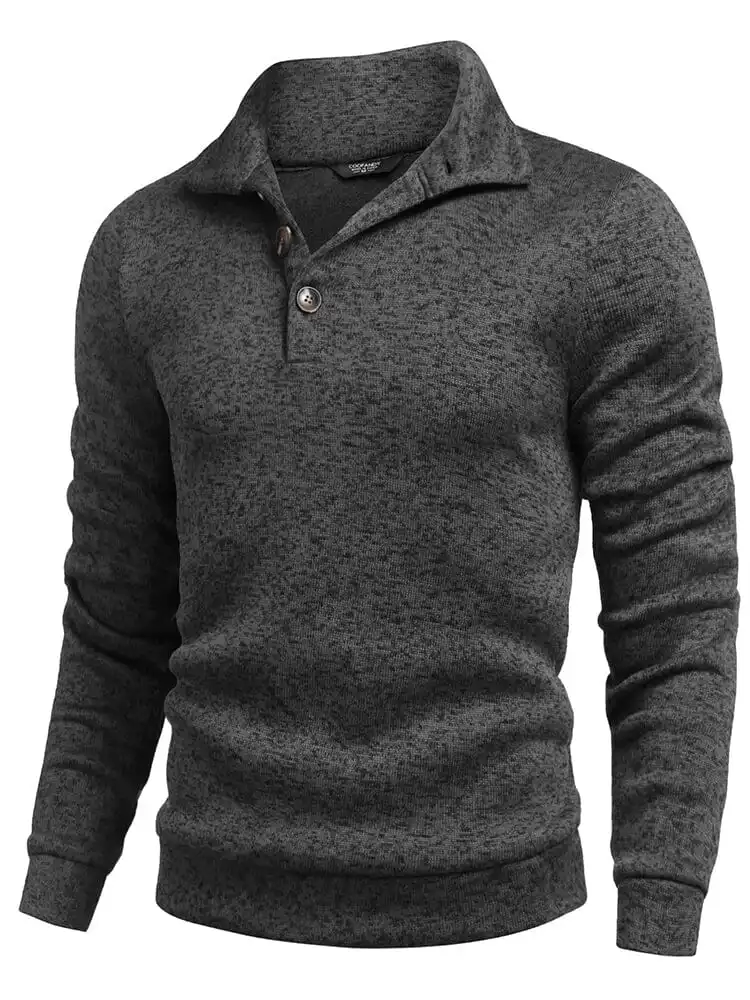 Casual Thermal Texured Knitted Sweatshirt Hoodie