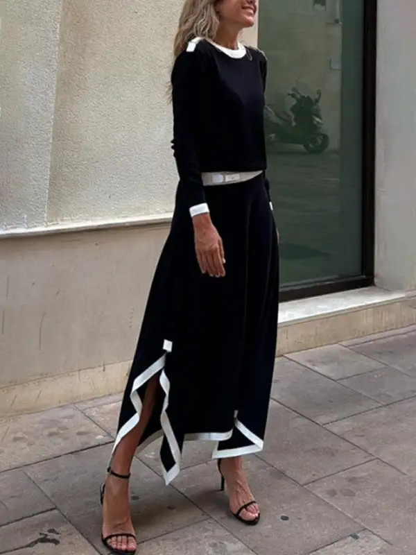 Long Sleeve Knit Coordinated Set