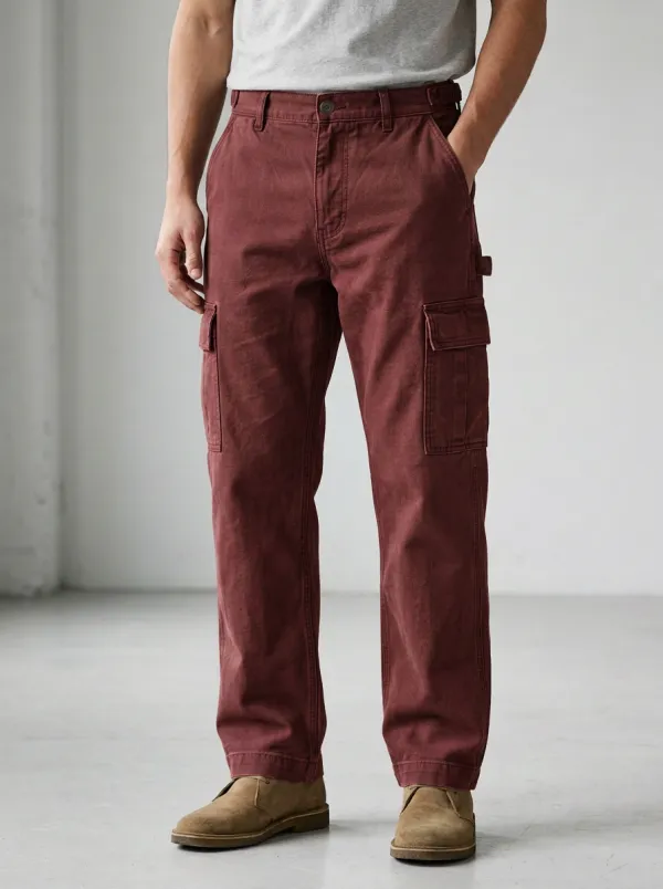 Men's Olive Green Multi-Pocket Utility Cargo Pants