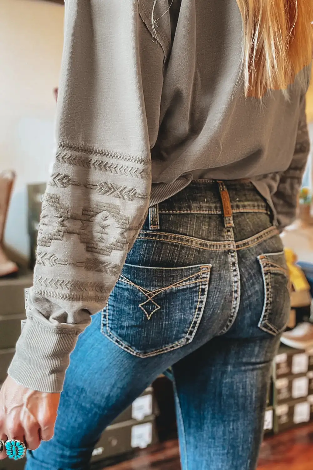 Embroidered Western Inspired Sweatshirt