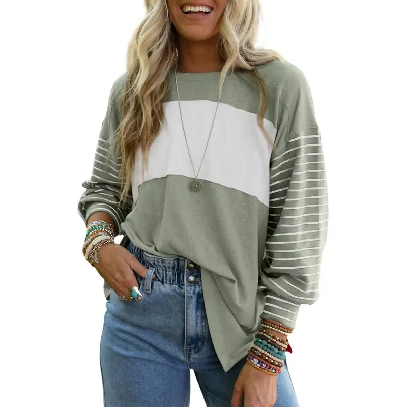 Womens Casual Color Block Shirts