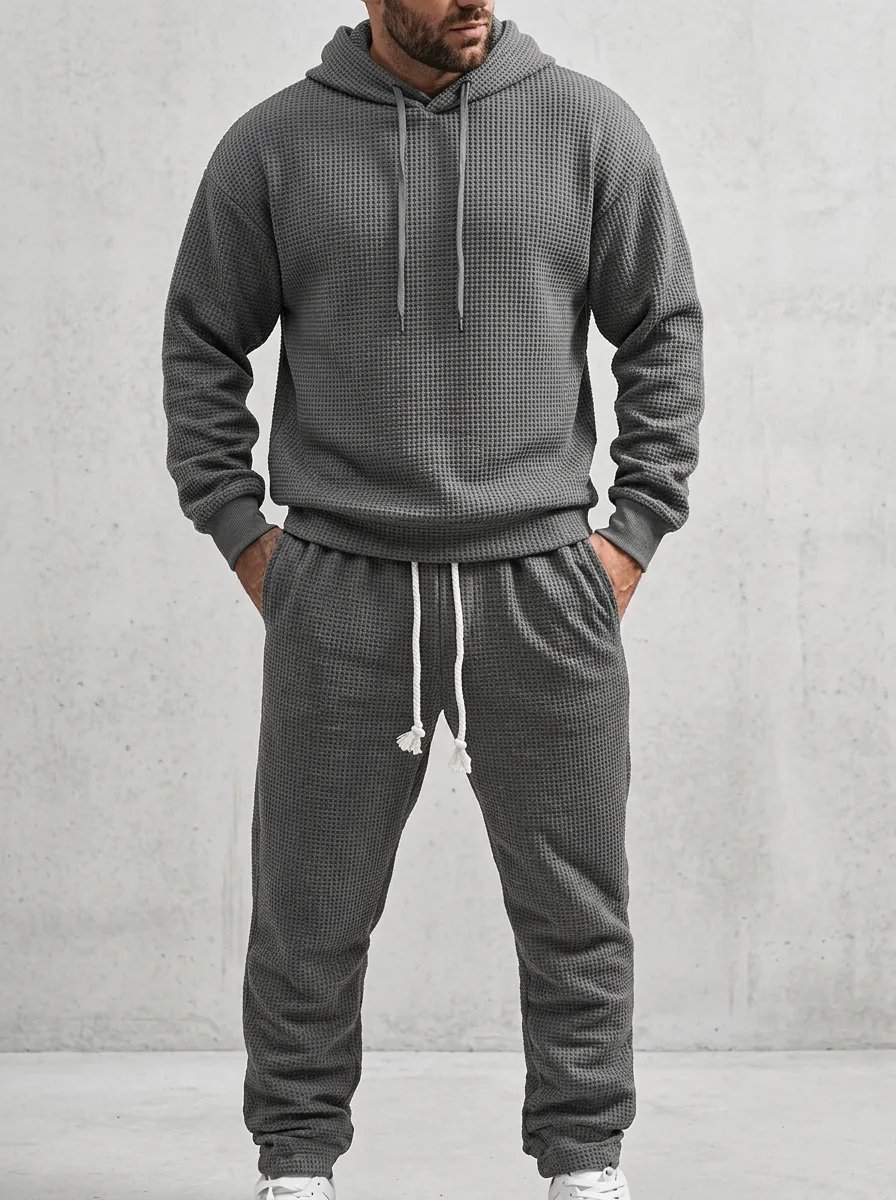 Refined Layering Men's Knit Sweater Tracksuit Set