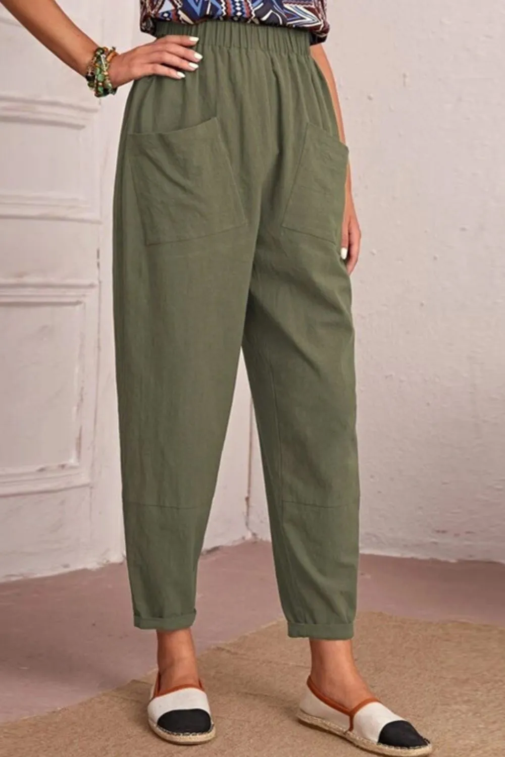 Polished High Waist Pocket Detail Pants