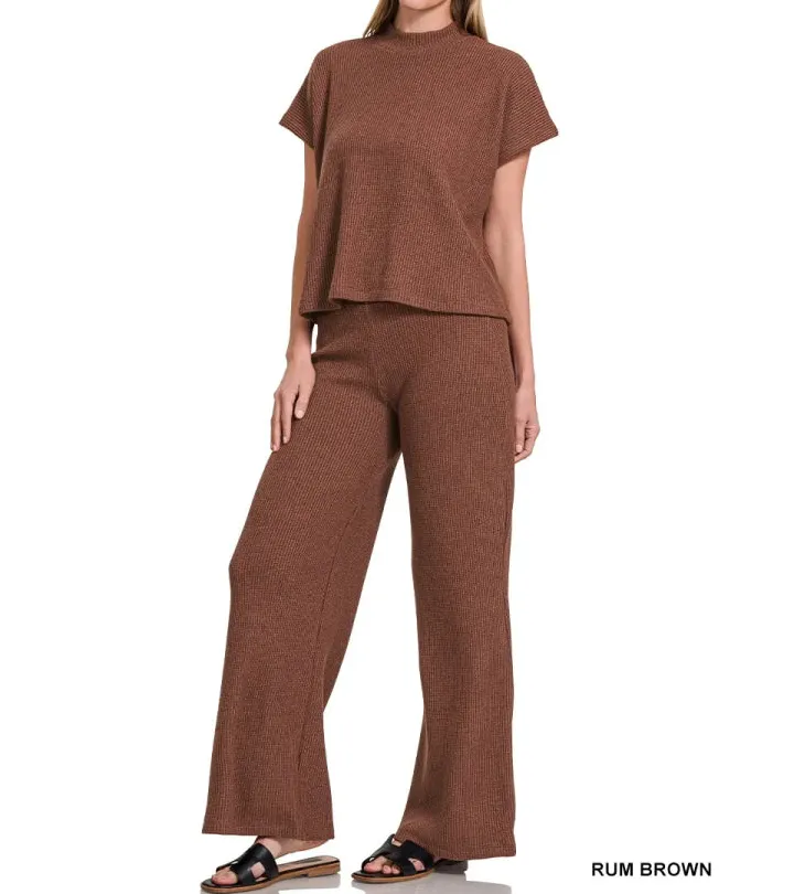 Sweater Boxy Top & Long Pants Set