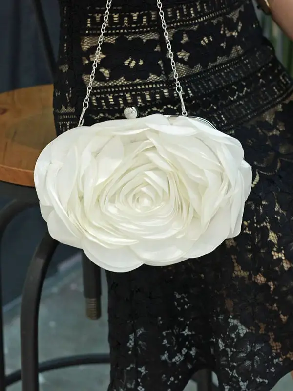Dimensional Floral Evening Clutch Bag