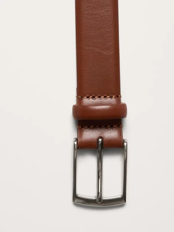 Men's Cognac Brown Simple Leather Belt