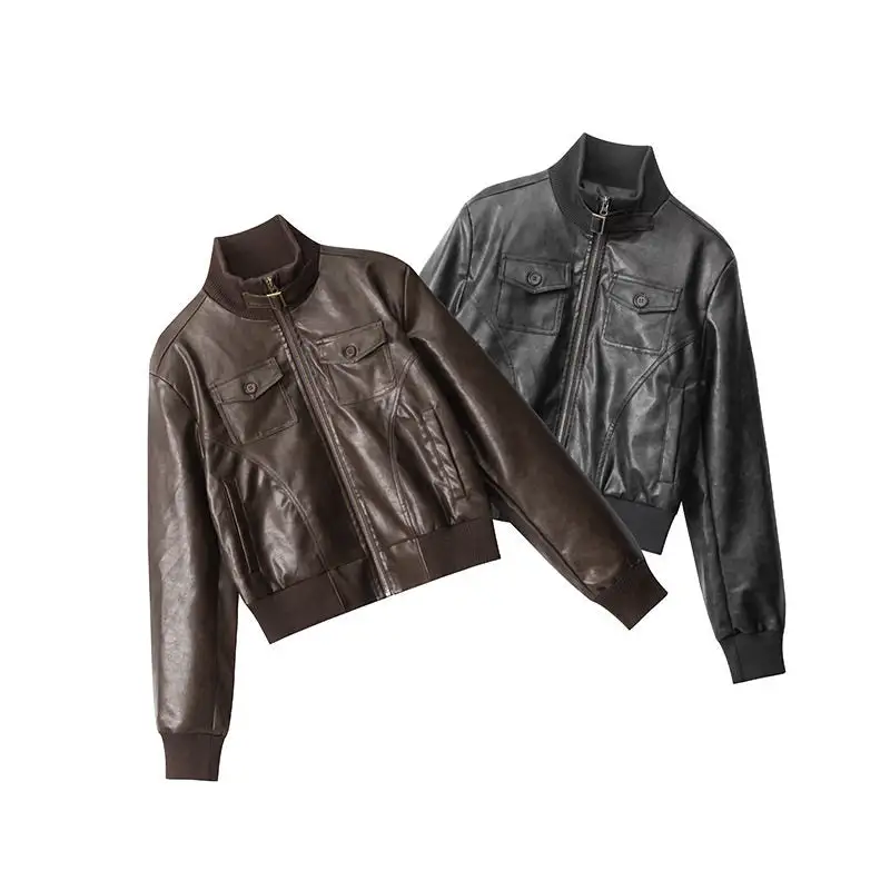 Soft Leather Casual Outerwear Jacket