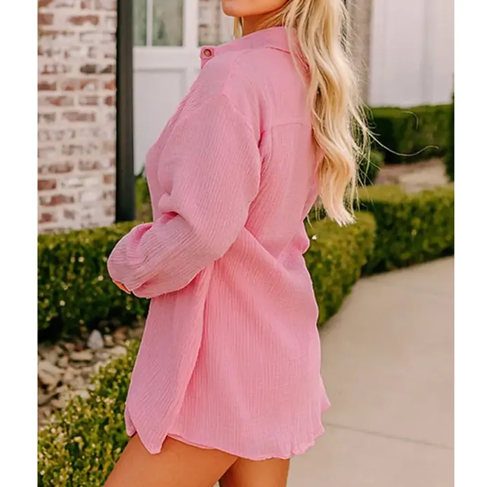 Women's Two-Piece Shirt And Shorts Set
