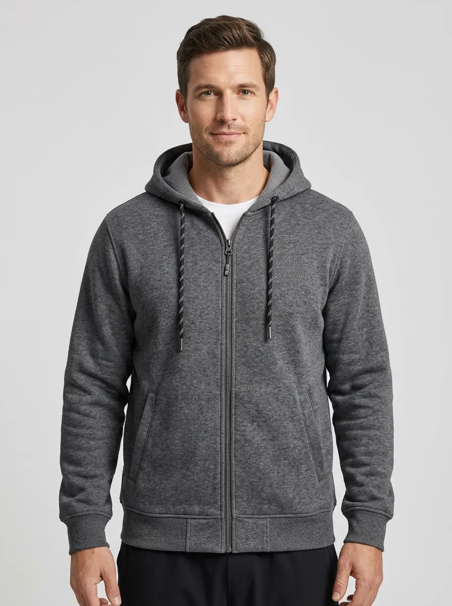 Classic Mountain Graphic Zip-Up Sport Look Men's Sport Jacket