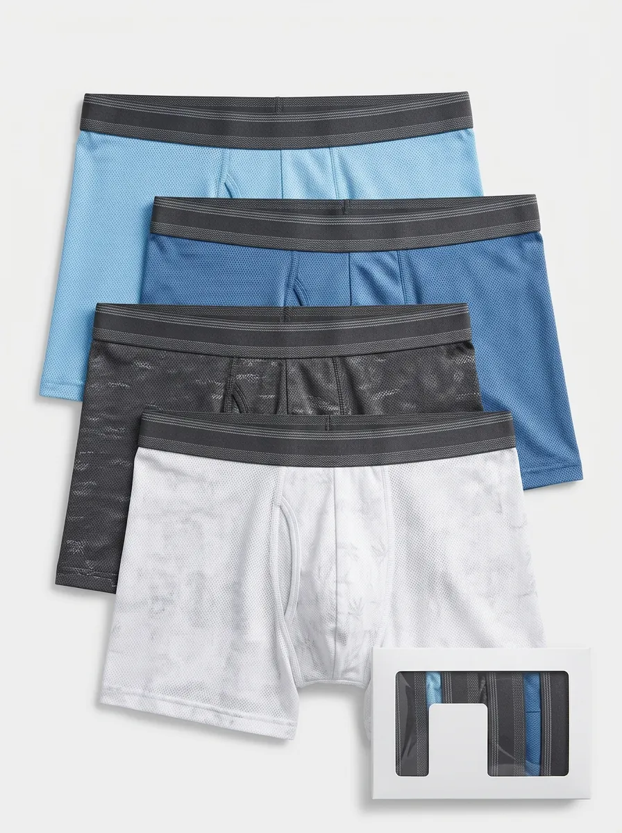 Signature Finish Men' Four Pack Boxer Briefs