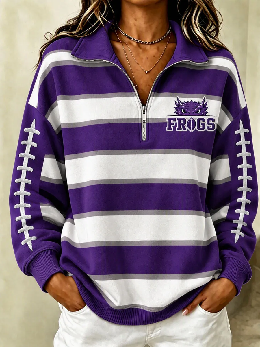 Women'S Football Fan Zipper Sweatshirt