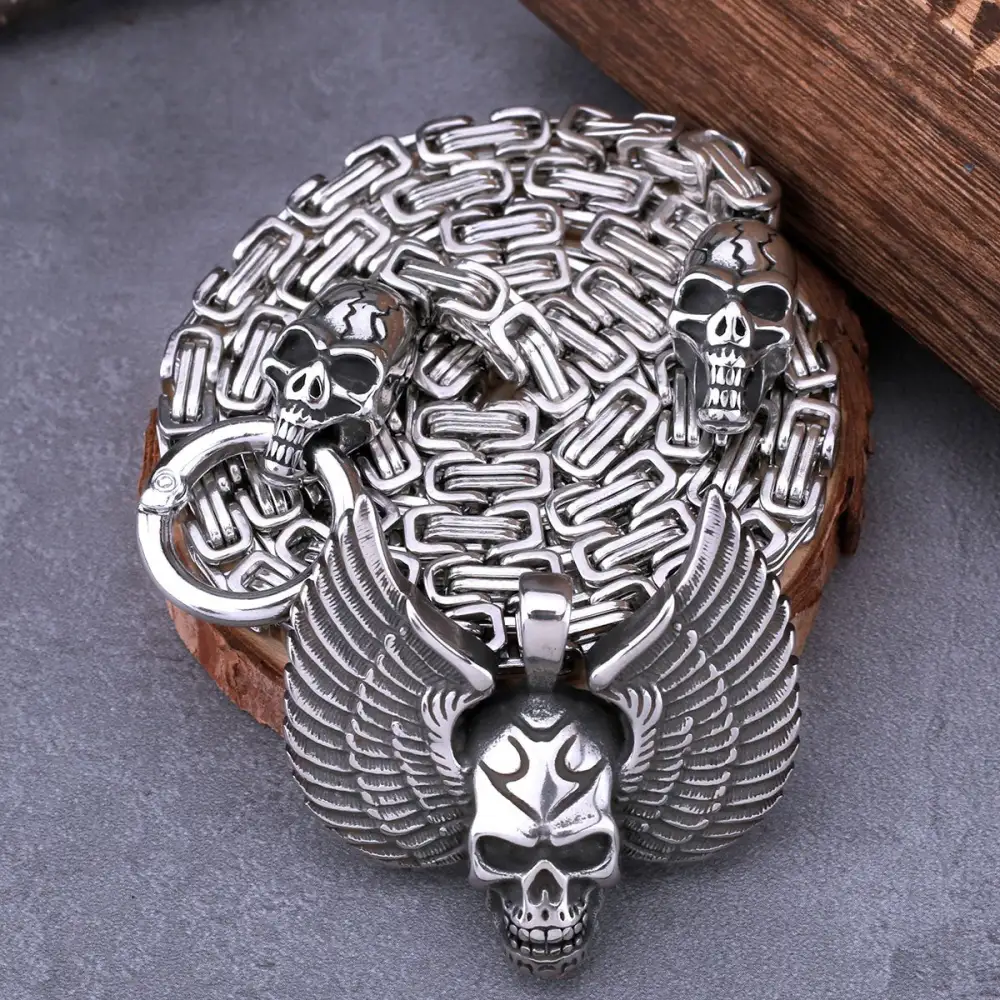 Stainless Steel Pendant Skull Men's Necklace