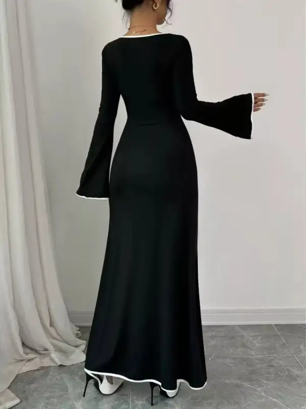 Square Neck Flared Maxi Dress