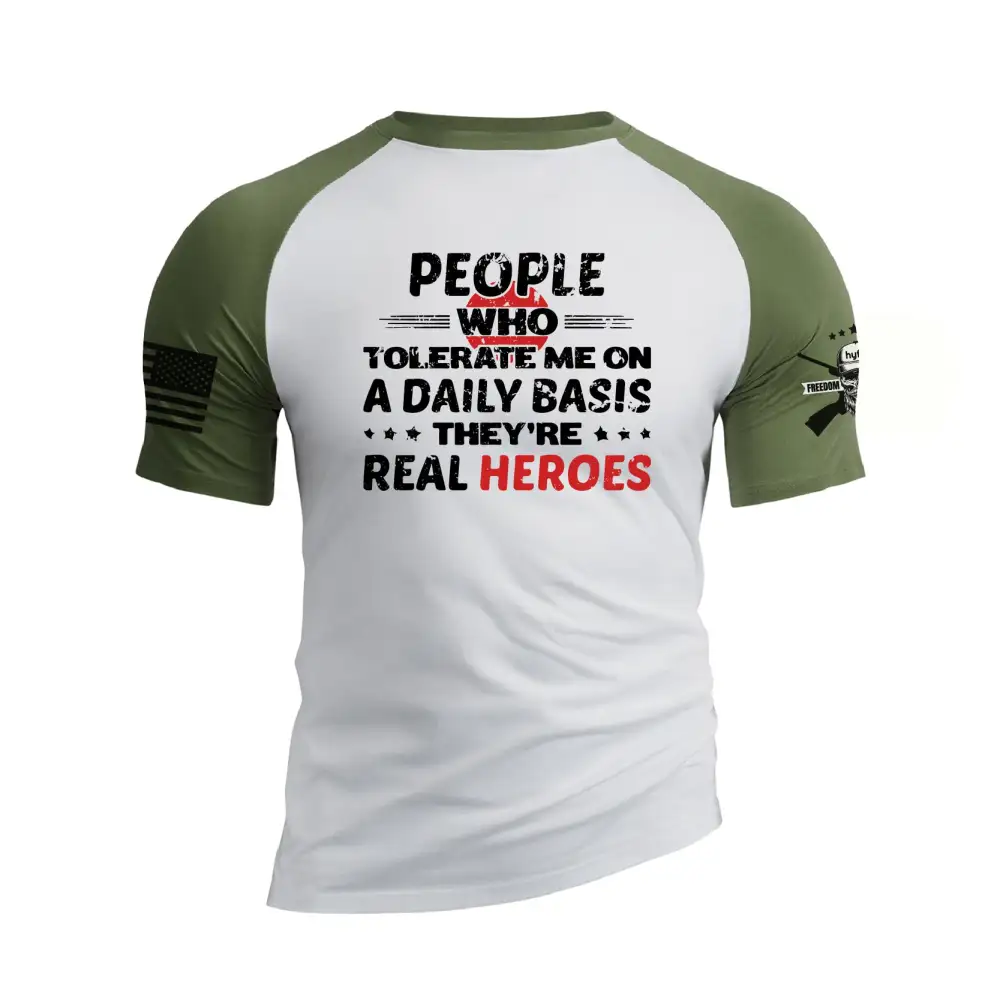 THEY REAL HEROES RAGLAN GRAPHIC TEE