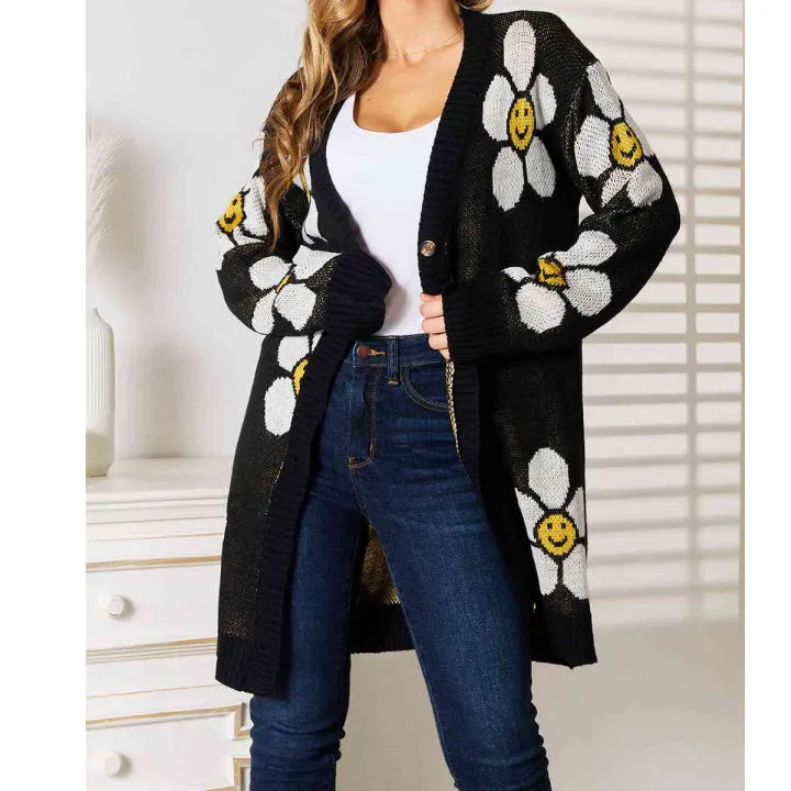 Double Take Button Down Longline Cardigan