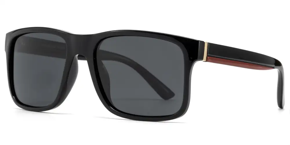 Rectangular Men Plastic Polarized Sunglasses