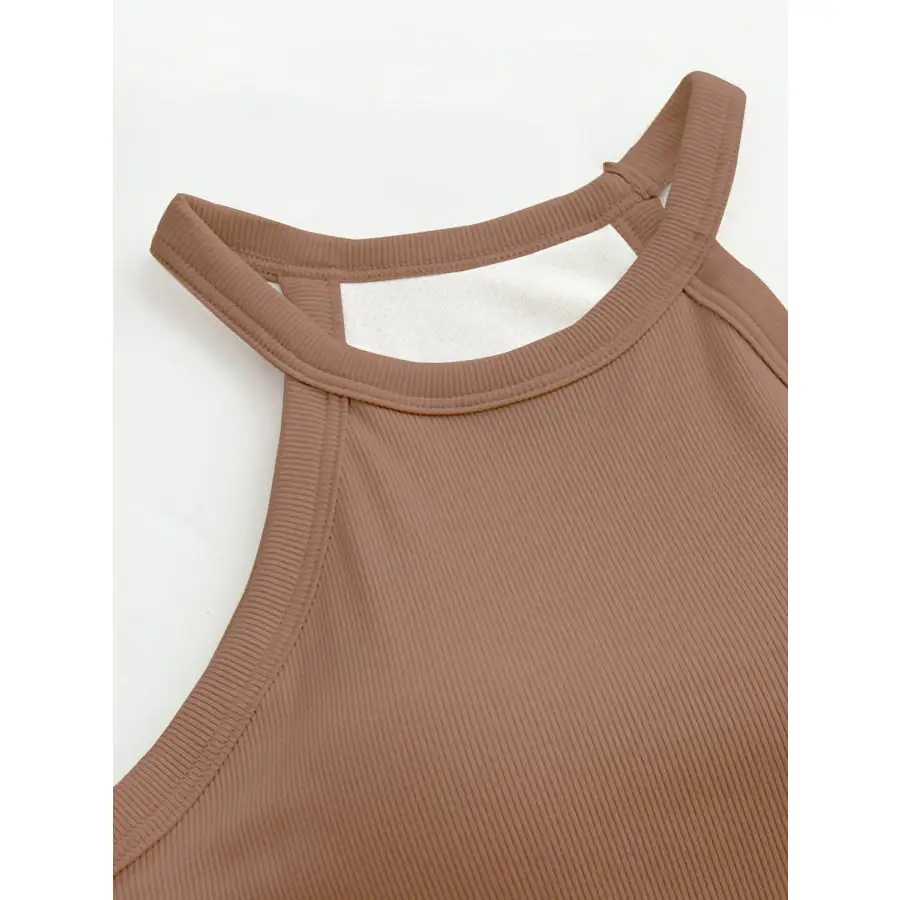 Grecian Neck Tank With Chest Pads
