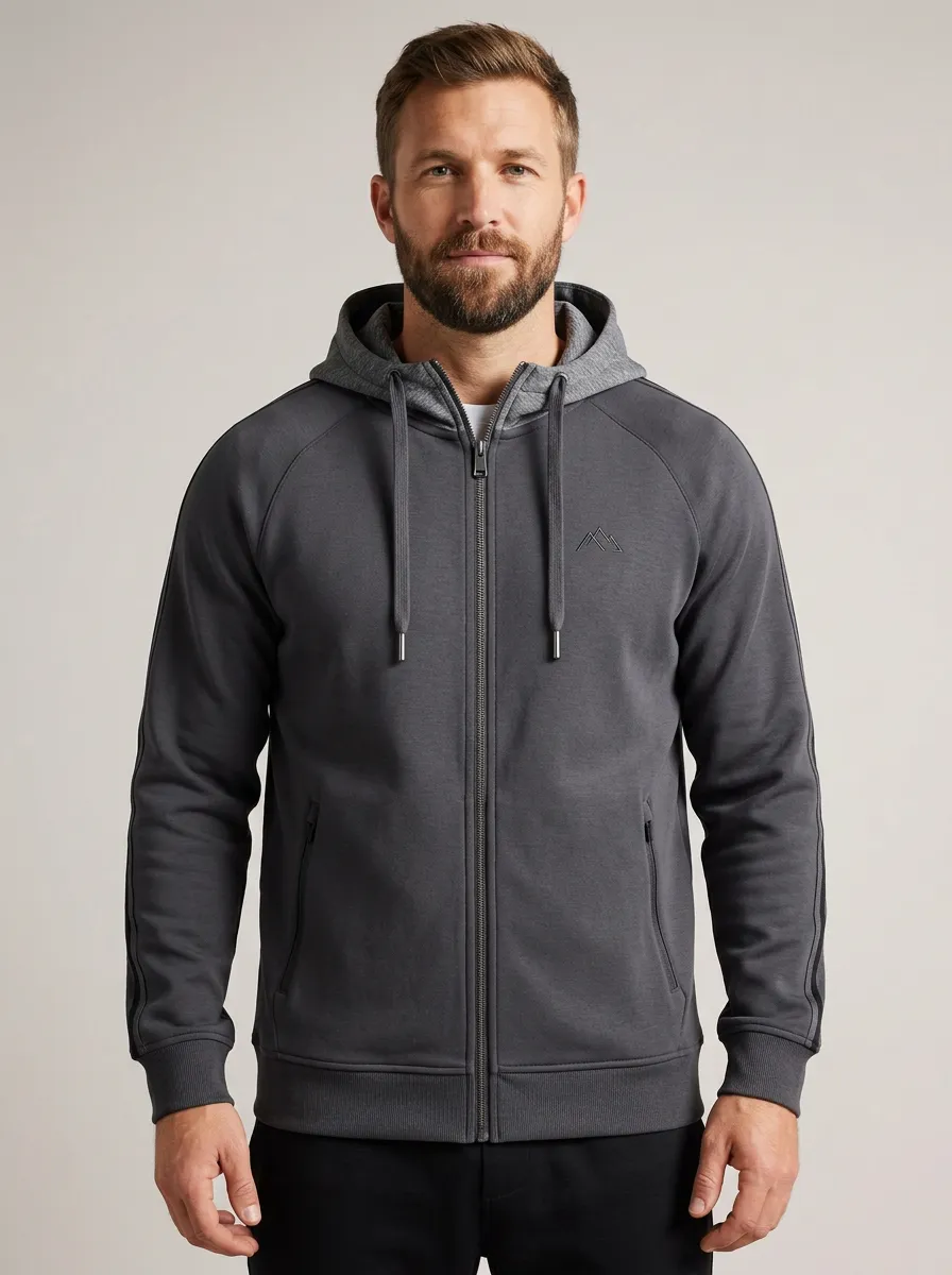 Classic Mountain Graphic Zip-Up Modern Look Men's Sport Jacket